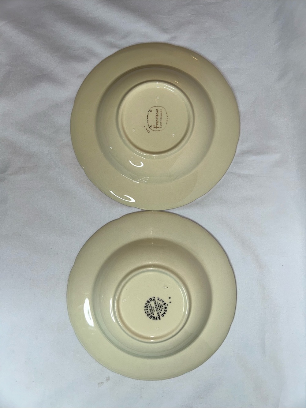 Franciscan Apple Print Vintage Hand-Painted Salad Soup Bowls Set of 7  - 1 Chip - Picture 11 of 11